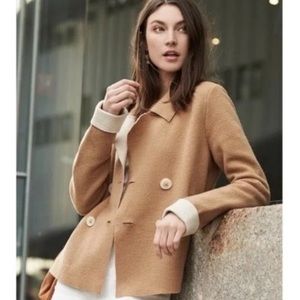 Anthropologie Wool Jacket Tan & Cream Blazer